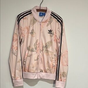 Adidas Women's Pink Floral Bomber Jacket
